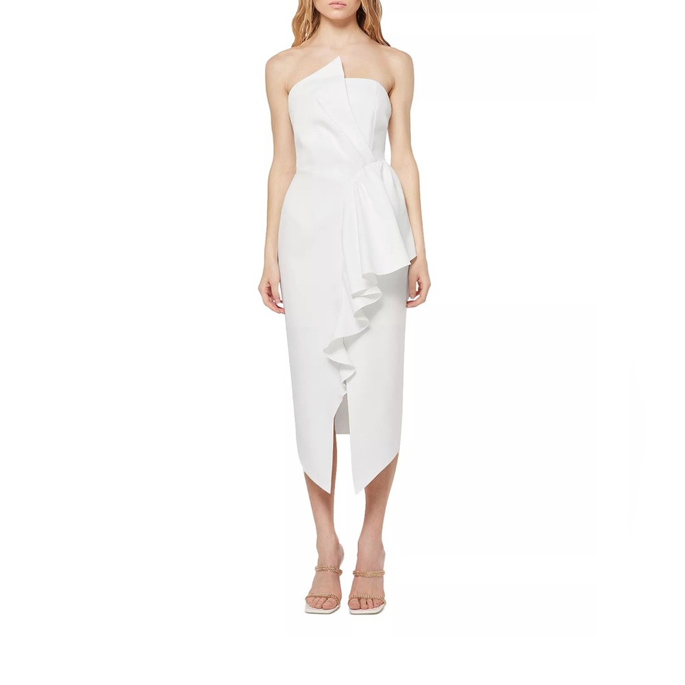 Designer strapless white dress